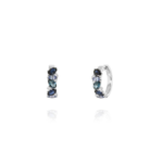 Blue Sapphire and Topaz Huggie Earrings